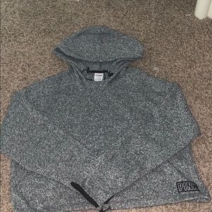 grey cropped sweatshirt by pink